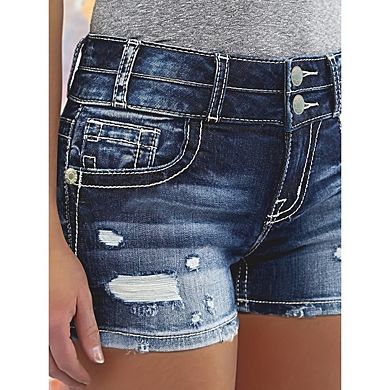 Women's Mini Jean Shorts Mid to High Rise Waist Stretch With Pockets