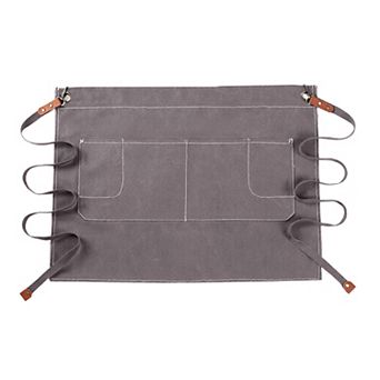 Waist Apron Cotton Work Apron with Multi Pocket Utility Design Adjustable Tie for Cooking Server