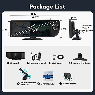 10.26" Android Auto & Apple CarPlay Digital Media Receiver with HD Rear Camera