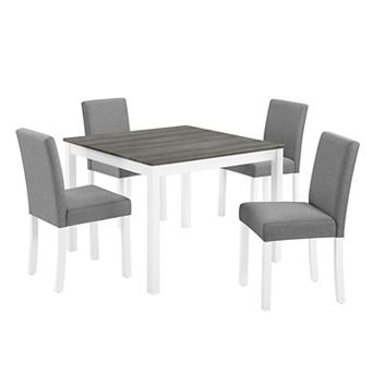 Pnronnc 5 pc Wooden Dining Table Set with 4 Chairs Kitchen Table Set for 4