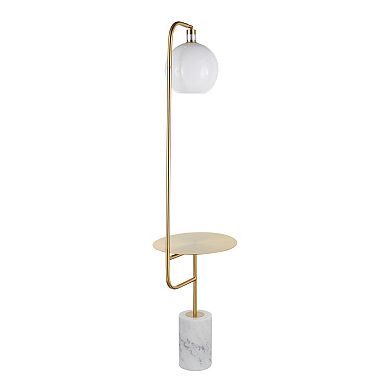 Loheer Contemporary Floor Lamp with Side Table and Marble Base