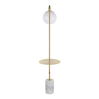 Loheer Contemporary Floor Lamp with Side Table and Marble Base