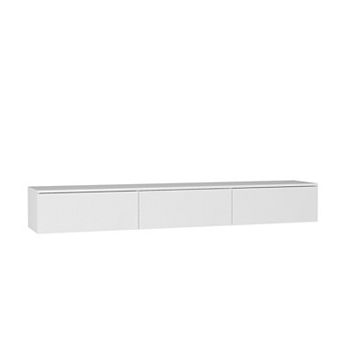 KWPZQEB 66.9" Wall Mounted Floating Geometric Patterns TV Stand with 16 Color LED