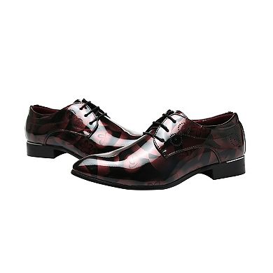 Men's Artistic Pattern Oxfords Patent Leather Dress Shoes