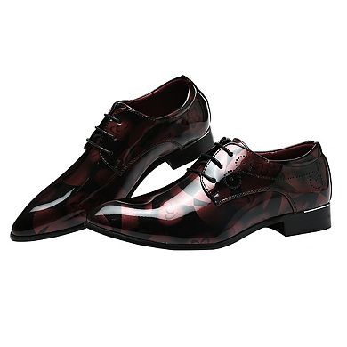 Men's Artistic Pattern Oxfords Patent Leather Dress Shoes