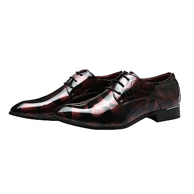 Men's Artistic Pattern Oxfords Patent Leather Dress Shoes