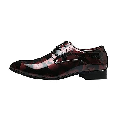 Men's Artistic Pattern Oxfords Patent Leather Dress Shoes
