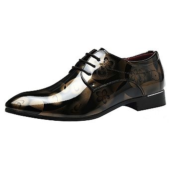 Men's Artistic Pattern Oxfords Patent Leather Dress Shoes