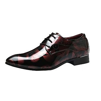 Men's Artistic Pattern Oxfords Patent Leather Dress Shoes