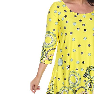 Plus Size Printed Sleeve Flowy Tunic Top