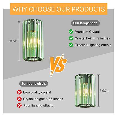 Modern Cylinder Crystal Pendant Light Adjustable Hanging Lamp for Kitchen Island Bathroom Hallway
