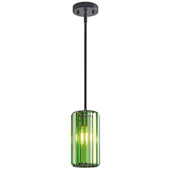 Modern Cylinder Crystal Pendant Light Adjustable Hanging Lamp for Kitchen Island Bathroom Hallway