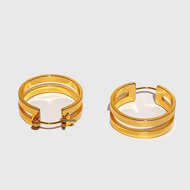 Women's Double Hoop Earrings - 2.2cm Diameter Hoops