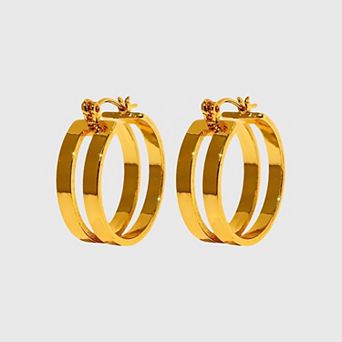 Women's Double Hoop Earrings - 2.2cm Diameter Hoops