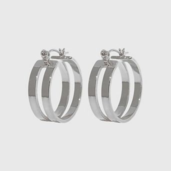 Women's Double Hoop Earrings - 2.2cm Diameter Hoops