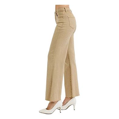 RISEN Full Size Raw Hem Wide Leg Jeans Plus Size