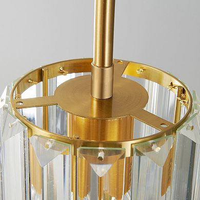 Modern Cylinder Crystal Pendant Light Adjustable Hanging Lamp for Kitchen Island Bathroom Hallway