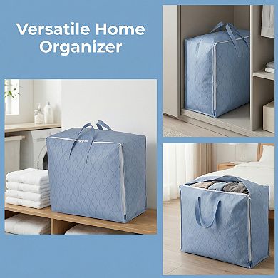 1 Pcs Clothes Storage, Foldable Storage Bag, Wavy Moving Bag for Organizing Comforter