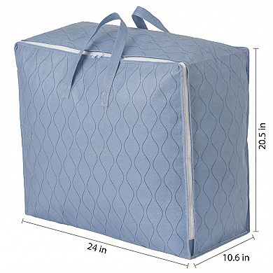 1 Pcs Clothes Storage, Foldable Storage Bag, Wavy Moving Bag for Organizing Comforter