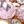 Gold Tone Pink White