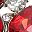 Silver Tone Red White