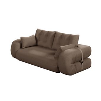 Pnronnc Modern Foldable 3-in-1 Sleeper Sofa Bed, Teddy Fabric Loveseat Sofa