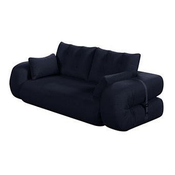 Pnronnc Modern Foldable 3-in-1 Sleeper Sofa Bed, Teddy Fabric Loveseat Sofa