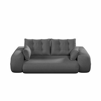 Pnronnc Modern Foldable 3-in-1 Sleeper Sofa Bed, Teddy Fabric Loveseat Sofa