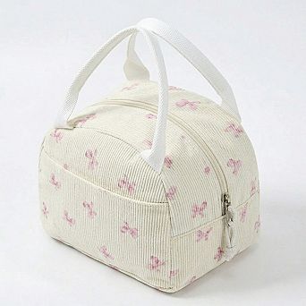 Floral Patchwork Zip Top Lunch Bag Small Travel Tote with Handle Lightweight Organizer