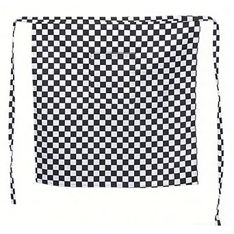 Checkered Waist Apron with Front Pocket Half Apron for Cooking Baking Serving Cleaning