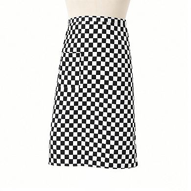 Checkered Waist Apron with Front Pocket Half Apron for Cooking Baking Serving Cleaning