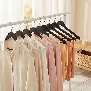 10 Packs Plastic Non-Slip Hangers, Durable Space Saving Clothes Hangers for Clothing Closet Coats