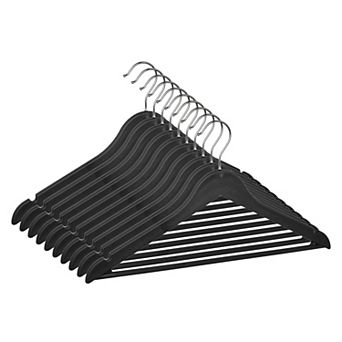 10 Packs Plastic Non-Slip Hangers, Durable Space Saving Clothes Hangers for Clothing Closet Coats