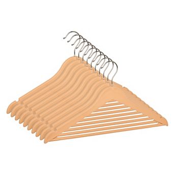 10 Packs Plastic Non-Slip Hangers, Durable Space Saving Clothes Hangers for Clothing Closet Coats