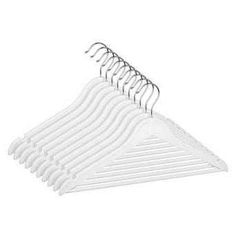 10 Packs Plastic Non-Slip Hangers, Durable Space Saving Clothes Hangers for Clothing Closet Coats