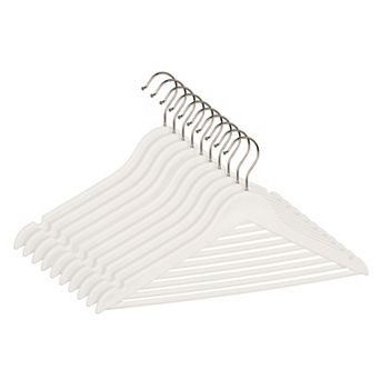 10 Packs Plastic Non-Slip Hangers, Durable Space Saving Clothes Hangers for Clothing Closet Coats