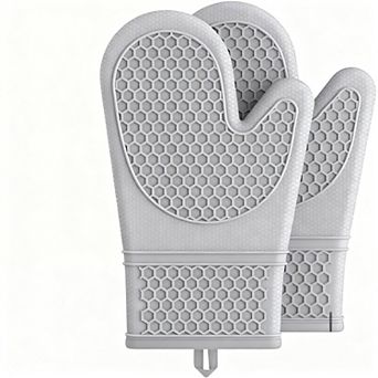 Silicone oven gloves with heat-resistant soft lining
