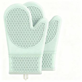 Silicone oven gloves with heat-resistant soft lining