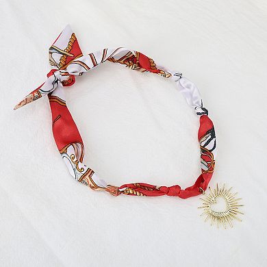 Versatile Scarf Necklace with Charm Adjustable Tie 1 Pc