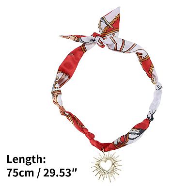 Versatile Scarf Necklace with Charm Adjustable Tie 1 Pc