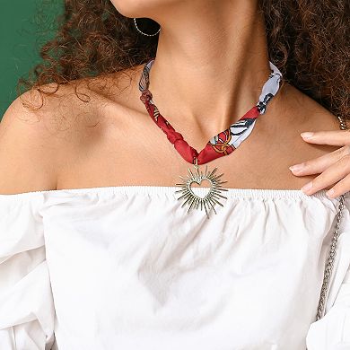 Versatile Scarf Necklace with Charm Adjustable Tie 1 Pc