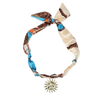 Versatile Scarf Necklace with Charm Adjustable Tie 1 pc