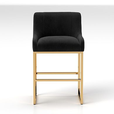 SEYNAR Modern Glam Velvet Golden Matel Frame Counter or High Bar Stools Set of 4