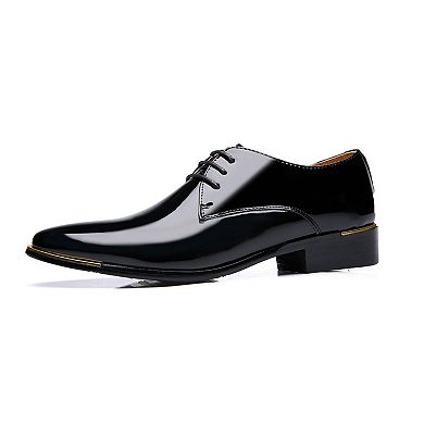 Men's Patent Leather Oxfords Formal Lace-Up Dress Shoes
