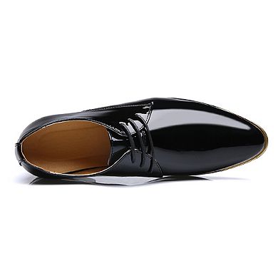 Men's Patent Leather Oxfords Formal Lace-Up Dress Shoes