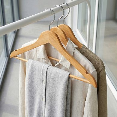 2 Pack Wood Non-Slip Hangers, Durable 360-degree Space Saving Clothes Hangers for Clothing Pants