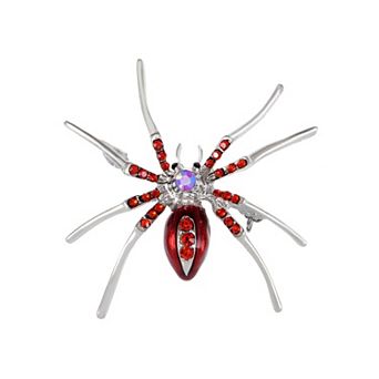 Enamel Crystal Rhinestone Halloween Spider Fashion Jewelry Pin Brooch