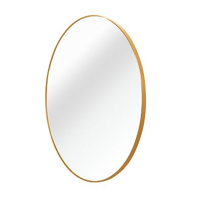 KWPZQEB 32 Inch Modern Metal Frame Round Bathroom Mirror for Wall, Entryway, Bathroom