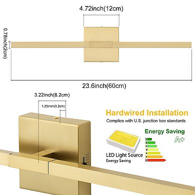 POWLIG 23.6-Inch Modern LED Wall Sconce - 24W 5-Color Temperature Dimmable