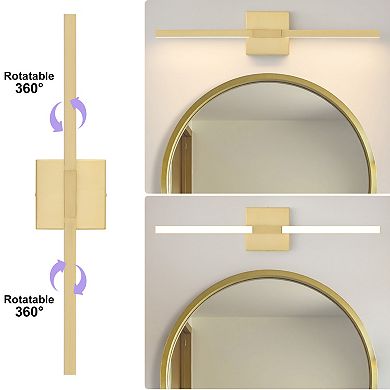 POWLIG 23.6-Inch Modern LED Wall Sconce - 24W 5-Color Temperature Dimmable